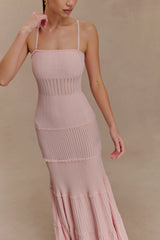 Finley Pointelle Knit Maxi Dress - Baby Pink